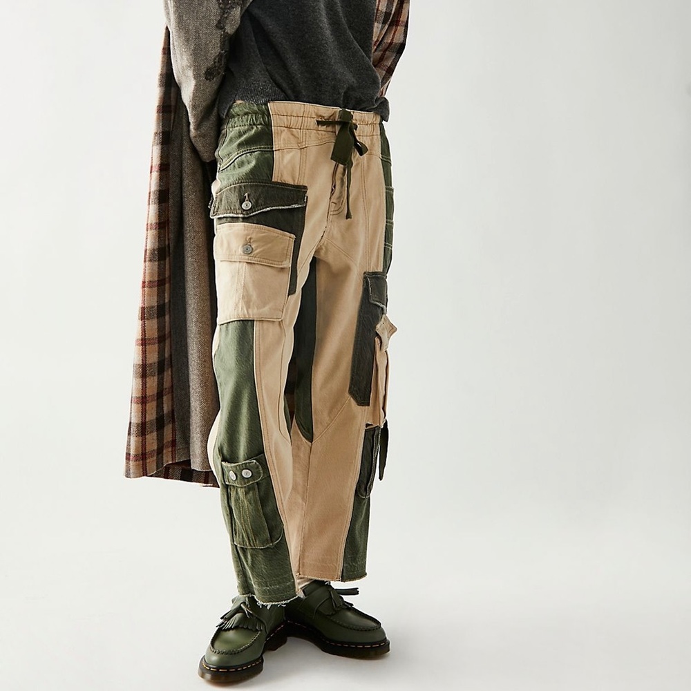 NWOT Free People Patched Cargo Jean